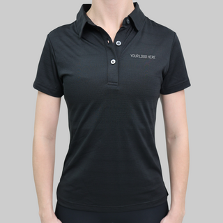 PREMIUM POLO SHIRT WOMENS - BLACK (WHOLESALE) Obsessed Gymwear