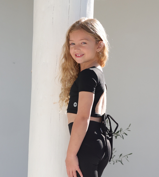 ISOBEL WRAP AROUND (JUNIOR) - BLACK Obsessed Gymwear