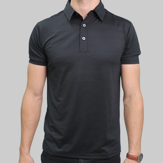 PREMIUM POLO SHIRT - BLACK Obsessed Gymwear