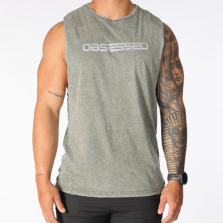 TANK SINGLET - KHAKI MARL Obsessed Gymwear