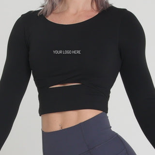 SIENNA LONG SLEEVE CROP TOP - (WHOLESALE) Obsessed Gymwear