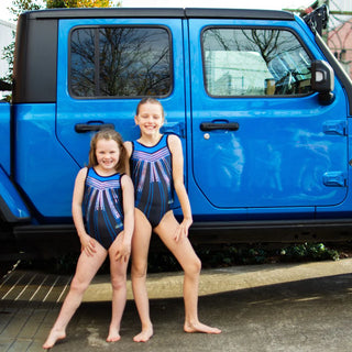 BLUE ZAP LEOTARD Obsessed Gymwear