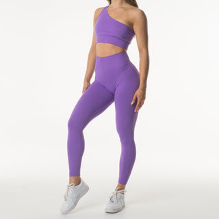 MALIBU SEAMLESS SCRUNCH TIGHTS - PURPLE Obsessed Gymwear