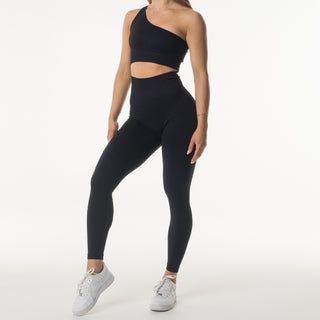 MALIBU SEAMLESS SCRUNCH TIGHTS - BLACK Obsessed Gymwear