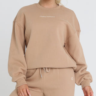 OVERSIZED SWEATER - BEIGE Obsessed Gymwear