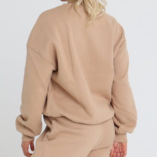 OVERSIZED SWEATER - BEIGE Obsessed Gymwear