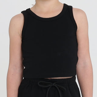 CROPPED TANK (JUNIOR) - BLACK Obsessed Gymwear