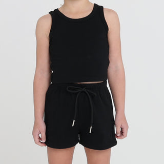 CROPPED TANK (JUNIOR) - BLACK Obsessed Gymwear