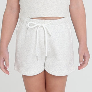 SWEAT SHORTS (JUNIOR) - WHITE MARL