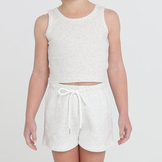 SWEAT SHORTS (JUNIOR) - WHITE MARL