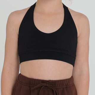 HALTER CROP (JUNIOR) - BLACK Obsessed Gymwear