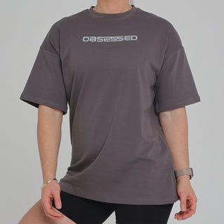 OVERSIZED UNISEX TEE - CHARCOAL Obsessed Gymwear