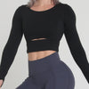 SIENNA LONG SLEEVE CROP TOP - BLACK