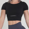 SIENNA SHORT SLEEVE CROP TOP - BLACK