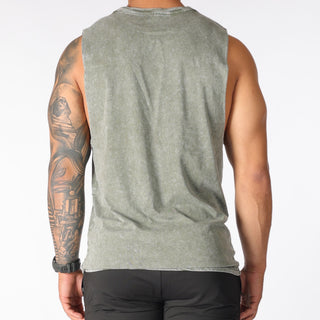 TANK SINGLET - KHAKI MARL