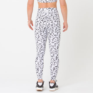 FULL LENGTH SCRUNCH BUM - WHITE LEOPARD Obsessed Gymwear